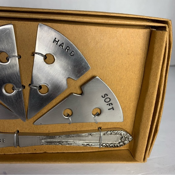 NIB Stainless Steel 5 Piece  Wedge Cheese Markers and Spreader Set - Picture 3 of 5